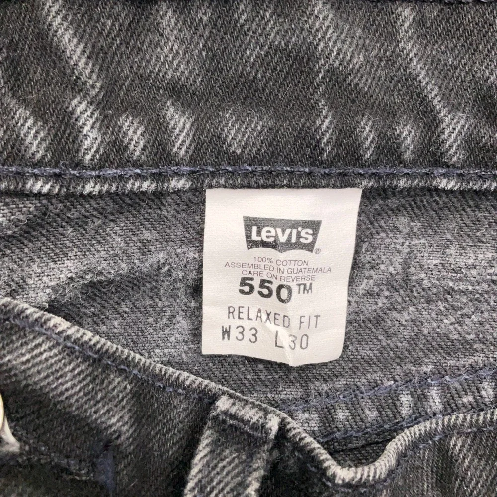 Levis 550‎ Jeans Mens 33W 30L Charcoal Wash Orange Tab Relaxed Fit  Denim Pants